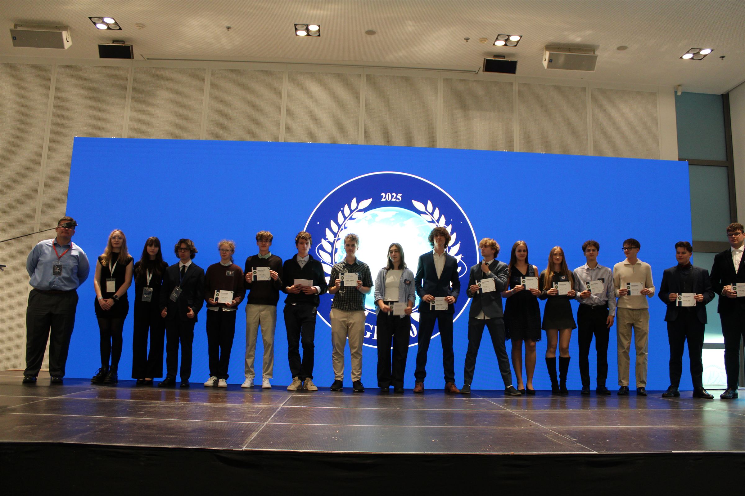 Delegates of Gen20 2025 assembled on stage at the closing ceremony.