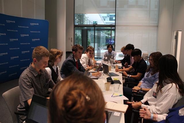 A committee at work.