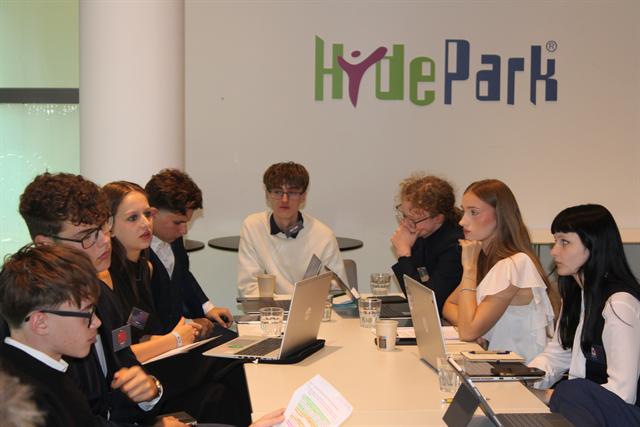 A working group in a breakout space.